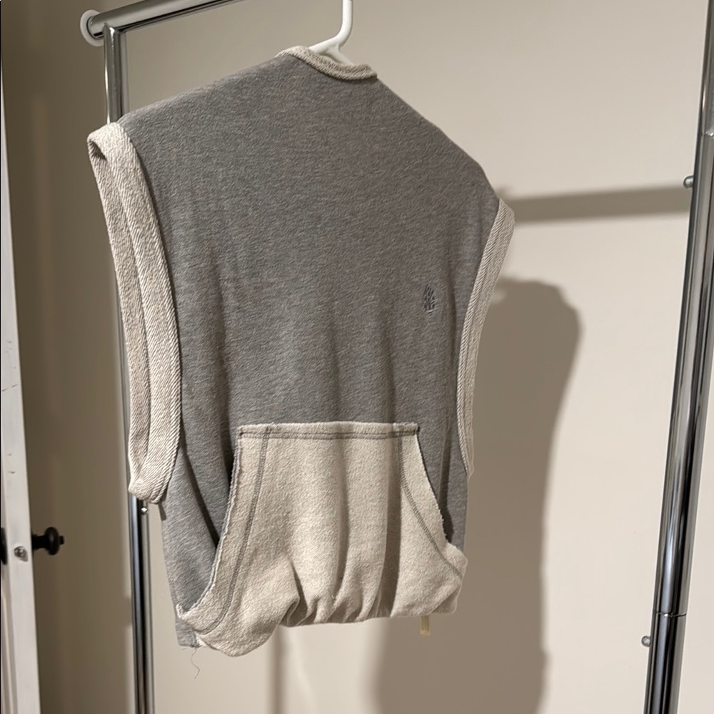 Women’s Gray and Cream Sweatshirt vest